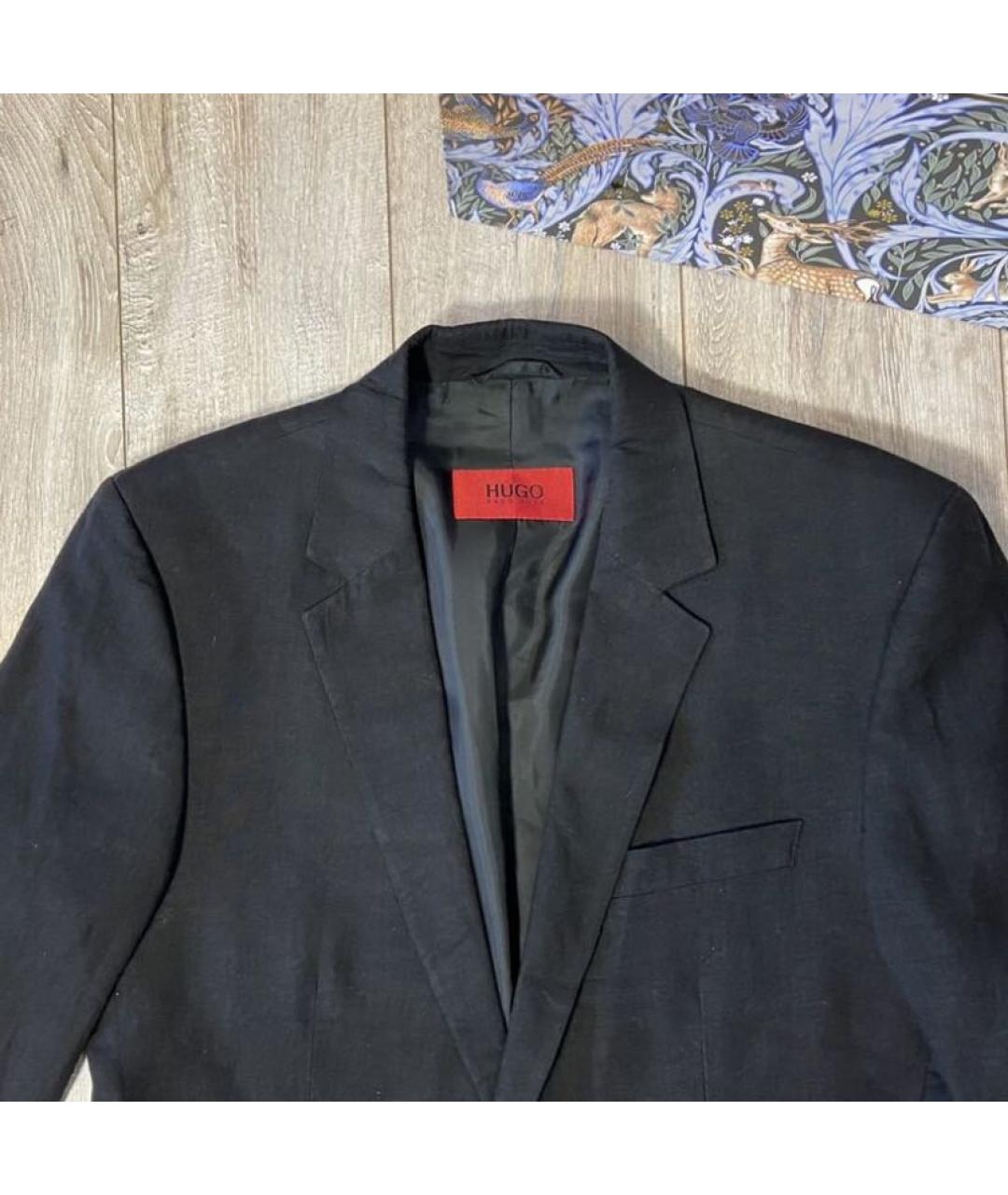 HUGO BOSS Черный льняной пиджак, фото 6