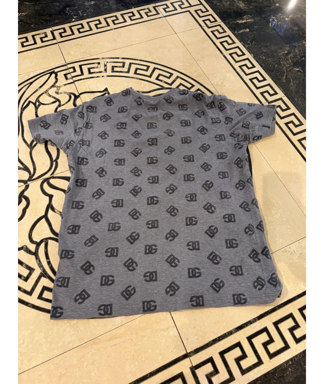 DOLCE&GABBANA Серая хлопковая детская футболка, фото 2