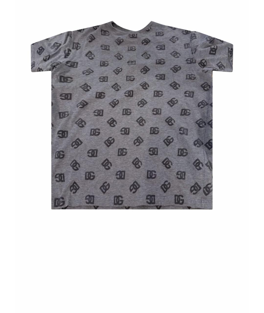 DOLCE&GABBANA Серая хлопковая детская футболка, фото 1