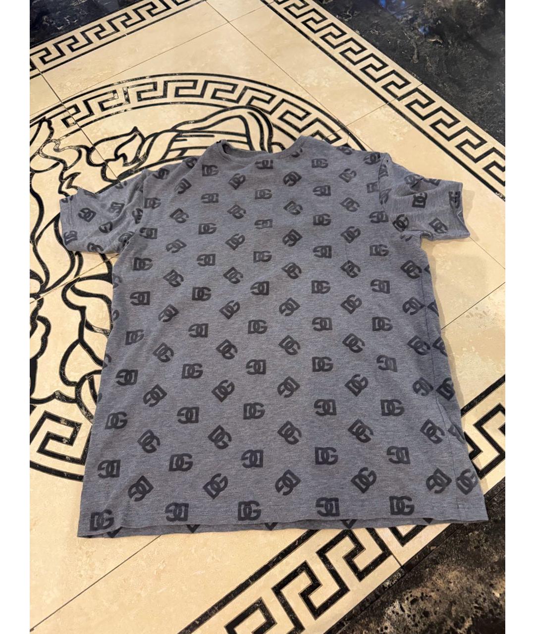 DOLCE&GABBANA Серая хлопковая детская футболка, фото 4