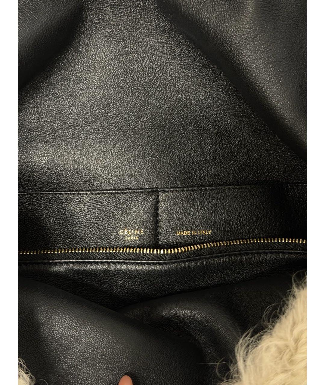 CELINE Белая меховая сумка через плечо, фото 4