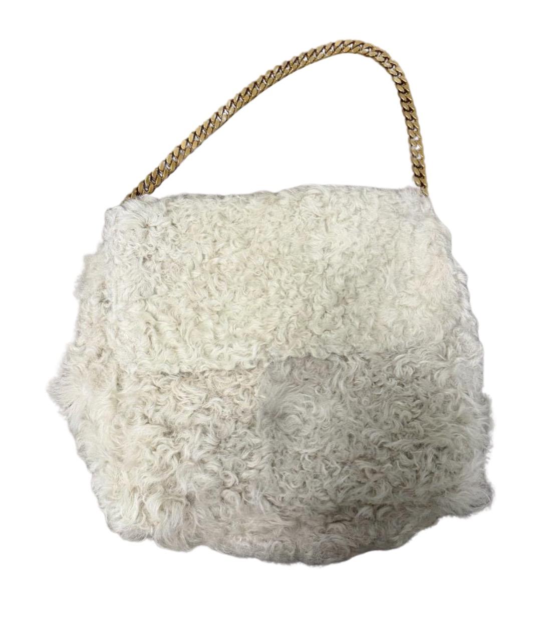 CELINE Белая меховая сумка через плечо, фото 1