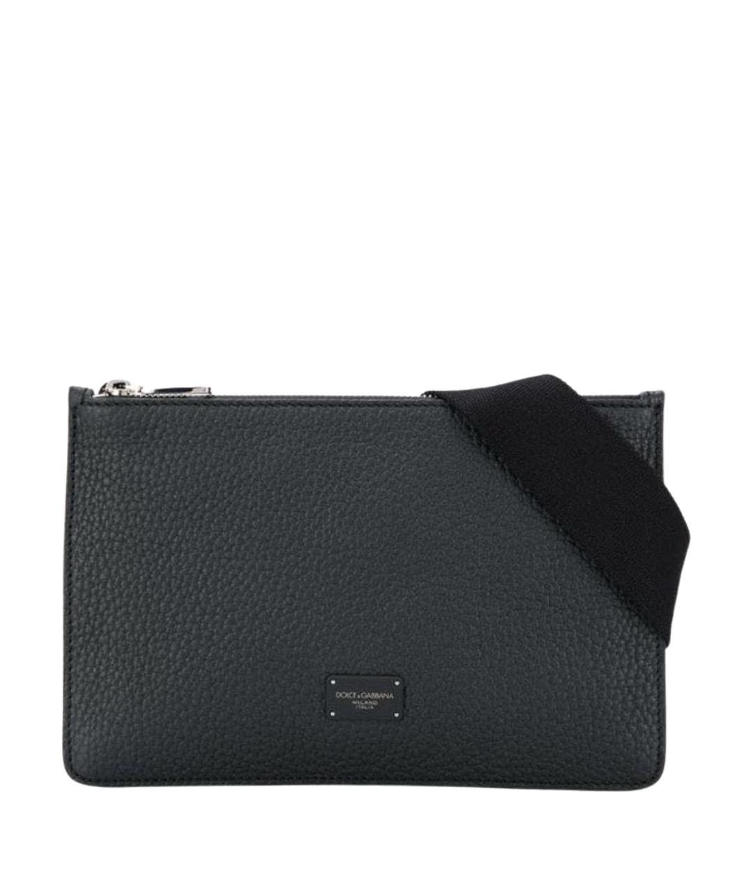 DOLCE&GABBANA Черная кожаная сумка на плечо, фото 1