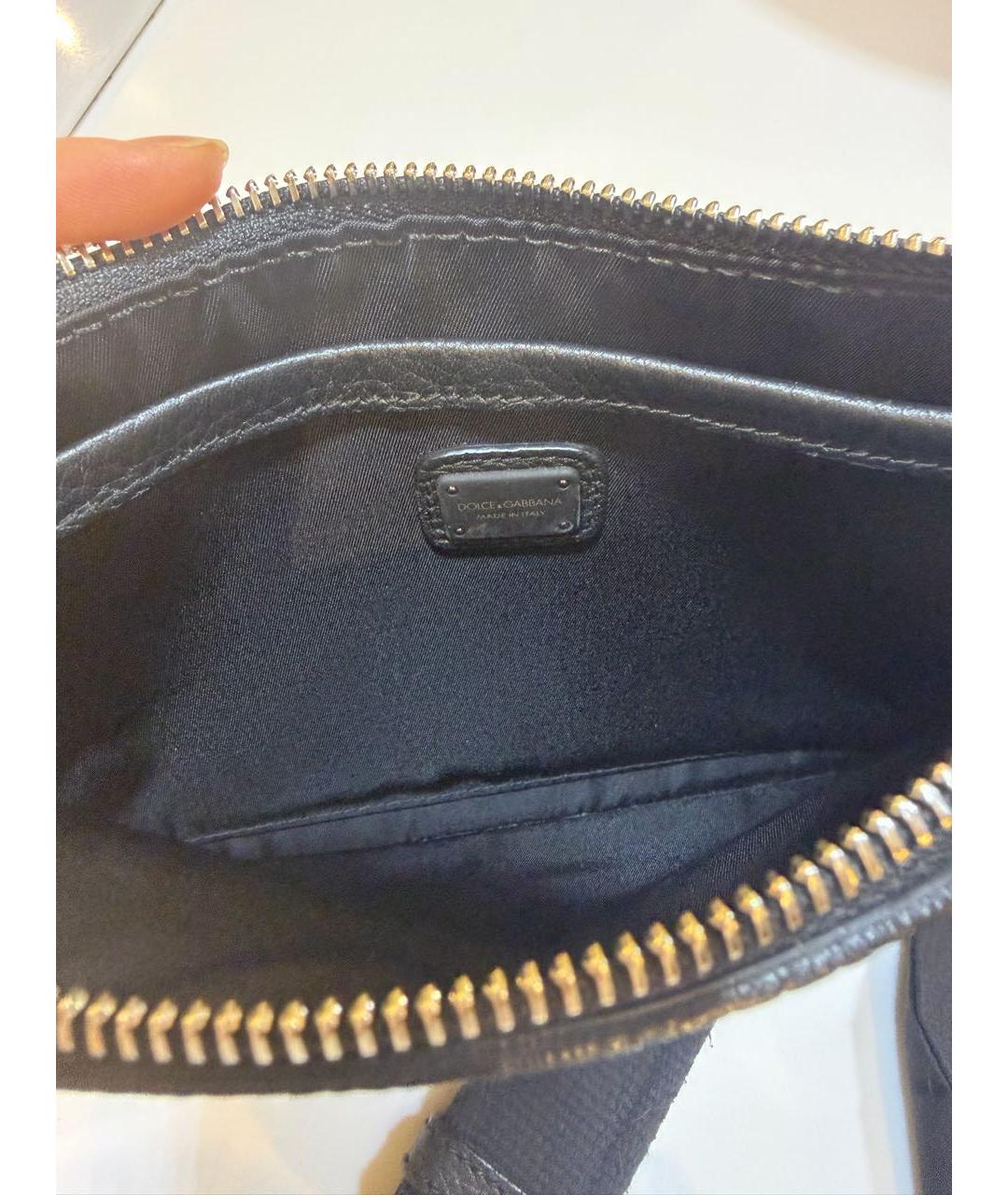 DOLCE&GABBANA Черная кожаная сумка на плечо, фото 4