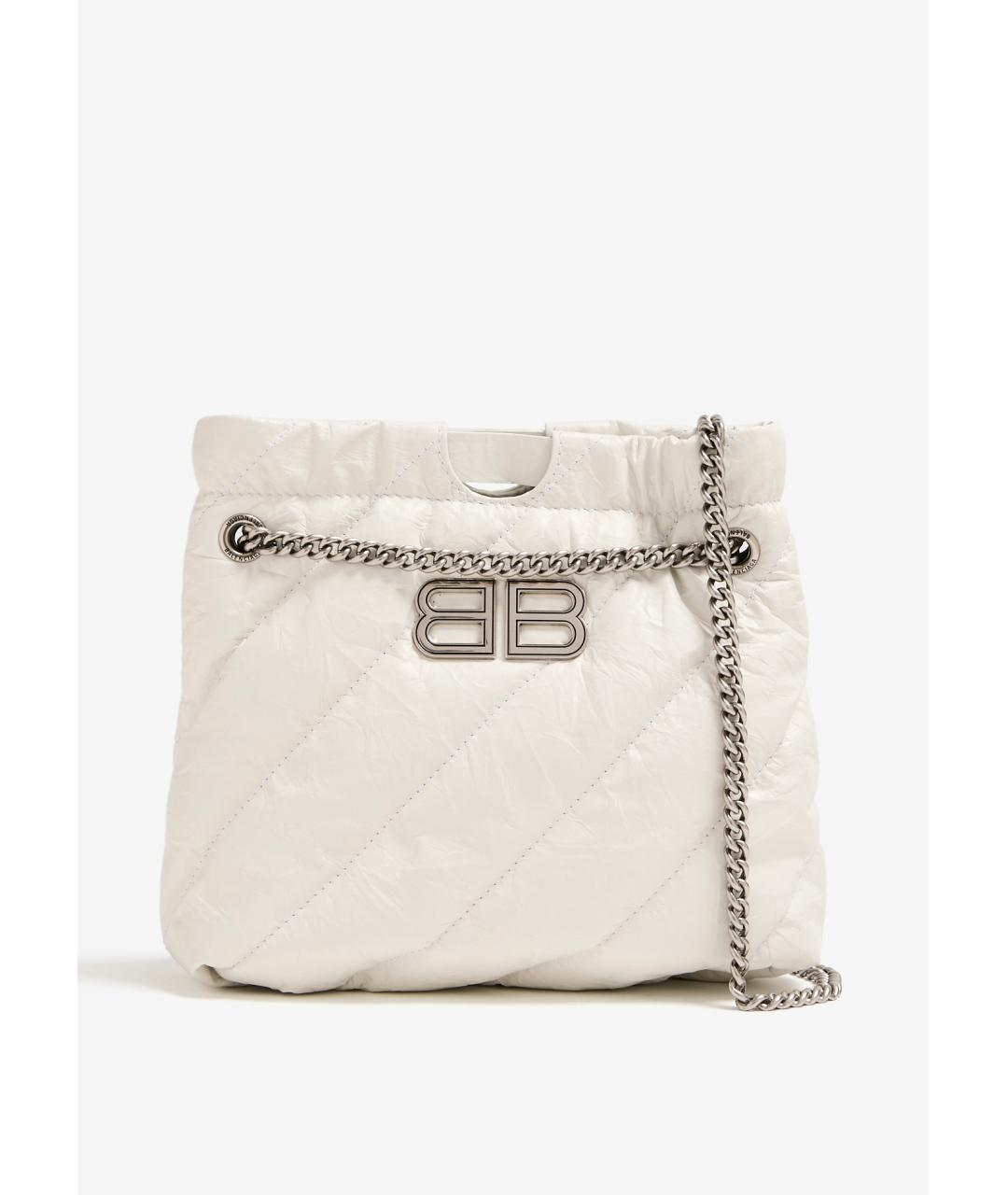 BALENCIAGA Белая кожаная сумка через плечо, фото 4