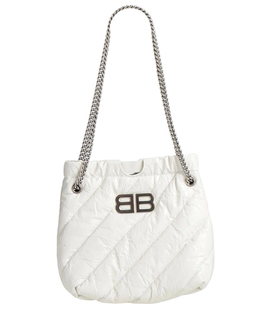 BALENCIAGA Белая кожаная сумка через плечо, фото 1