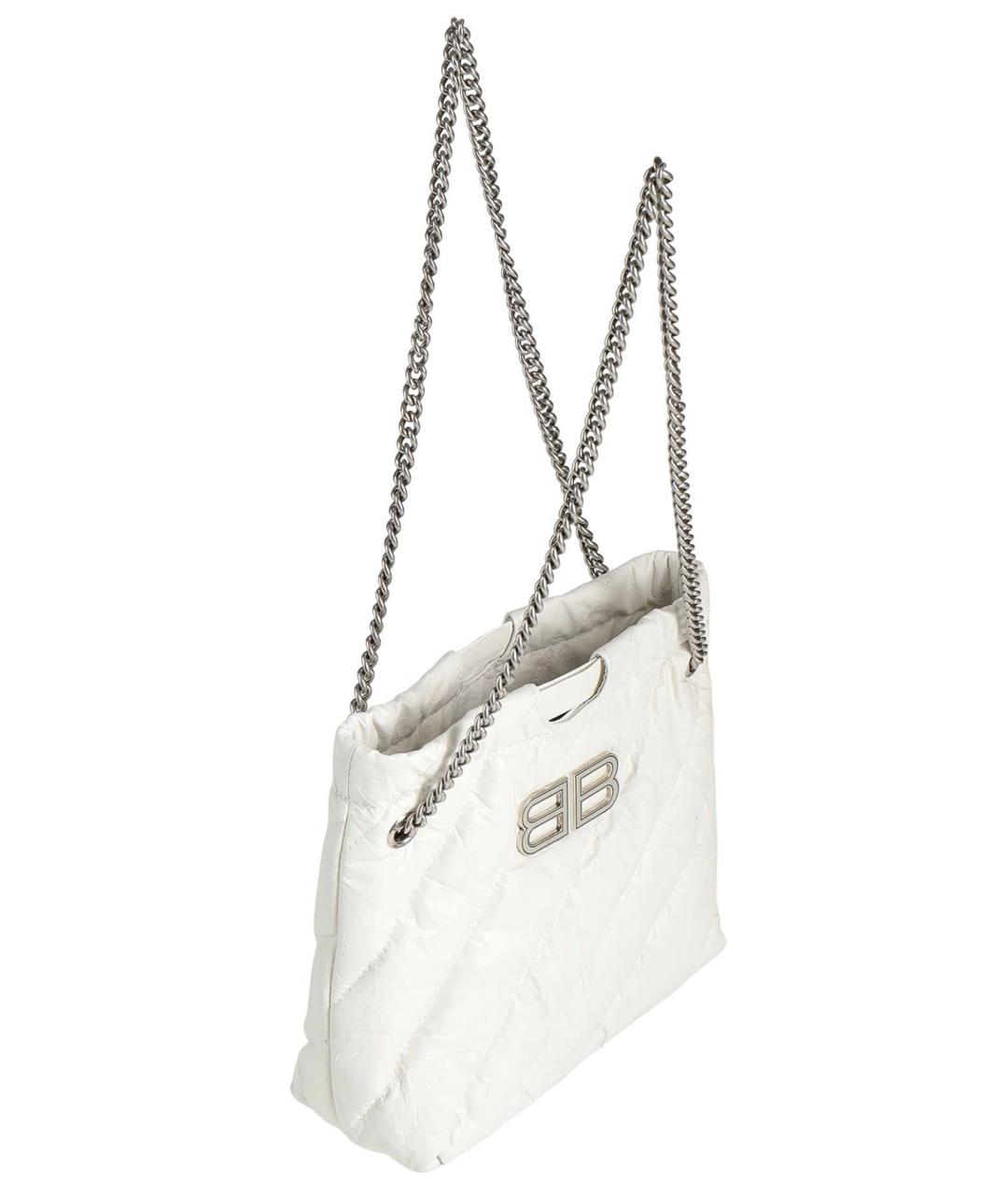 BALENCIAGA Белая кожаная сумка через плечо, фото 2