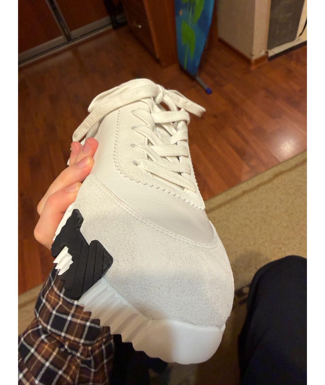 HERMES Белые кожаные низкие кроссовки / кеды, фото 4