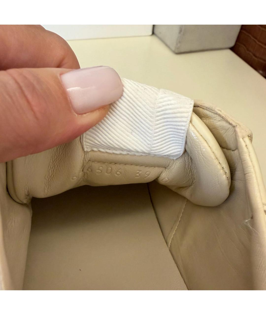 GUCCI Бежевые кожаные кроссовки, фото 4