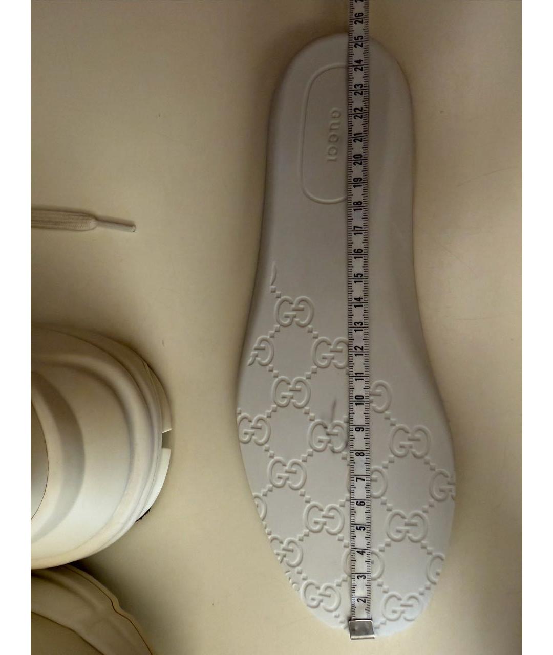 GUCCI Бежевые кожаные кроссовки, фото 6