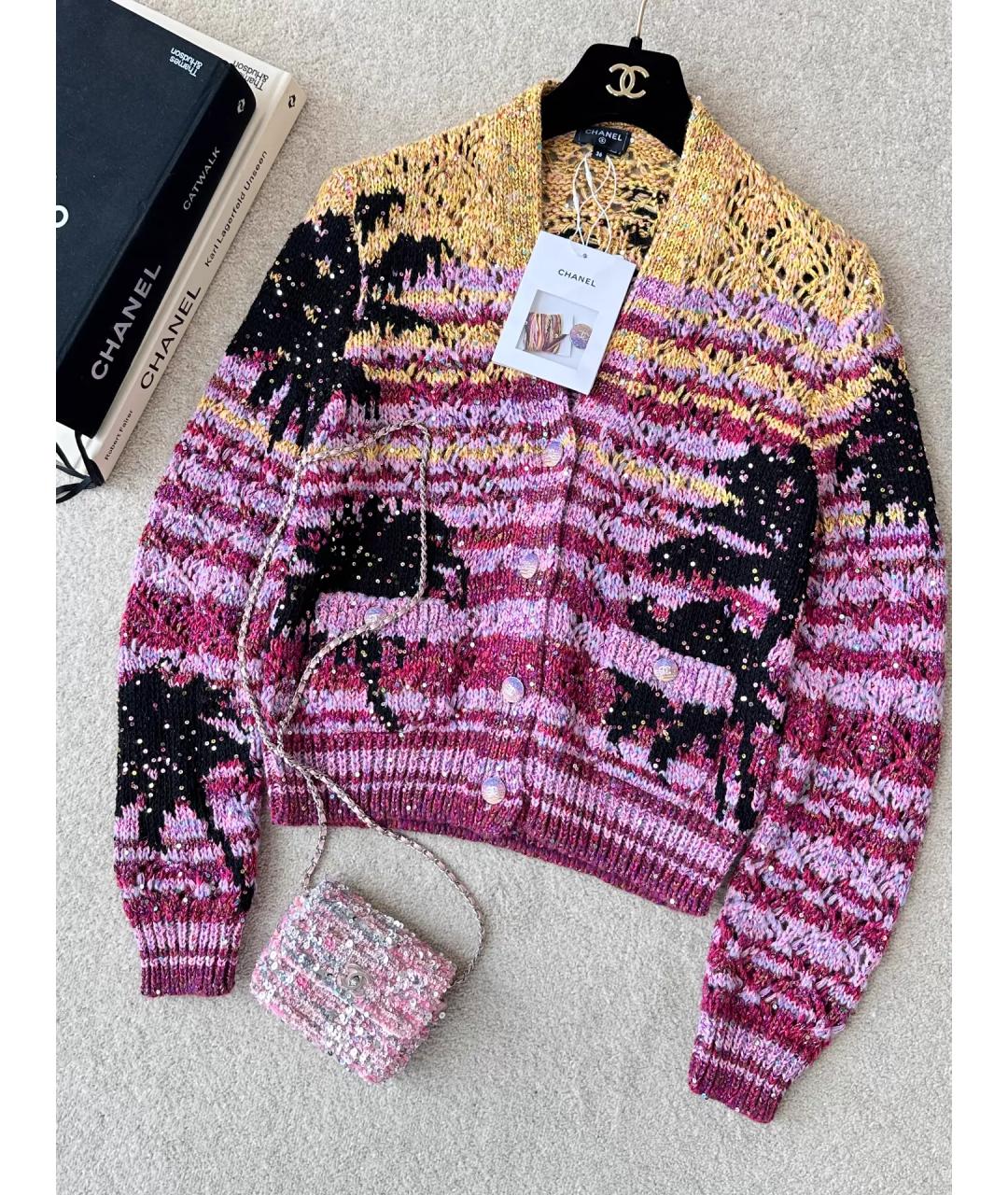 CHANEL Мульти полиэстеровый кардиган, фото 7