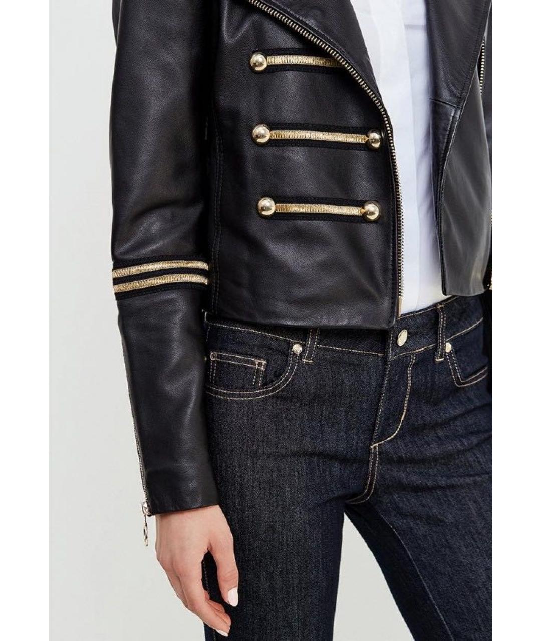 PINKO Темно-синяя кожаная куртка, фото 5