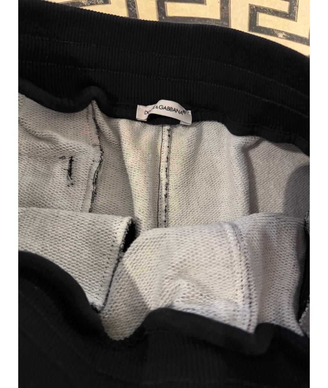 DOLCE&GABBANA Черные хлопковые брюки и шорты, фото 3