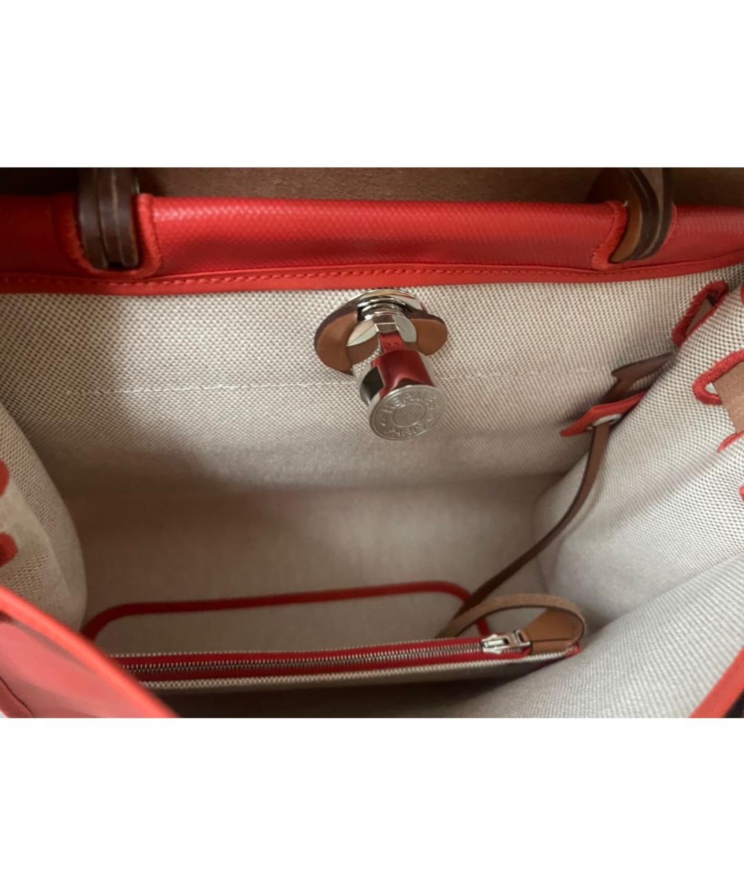 HERMES Красная тканевая сумка через плечо, фото 3