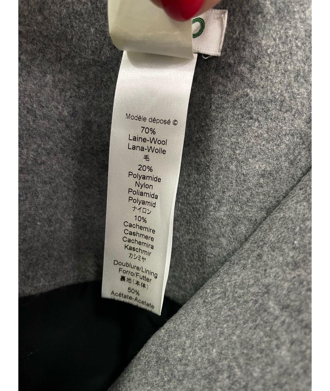 KENZO Серая шерстяная юбка мини, фото 6