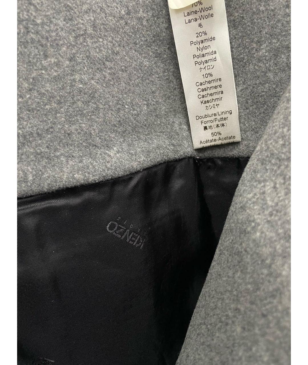 KENZO Серая шерстяная юбка мини, фото 7