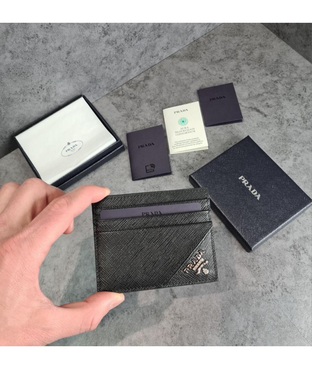 PRADA Черный кожаный кардхолдер, фото 4