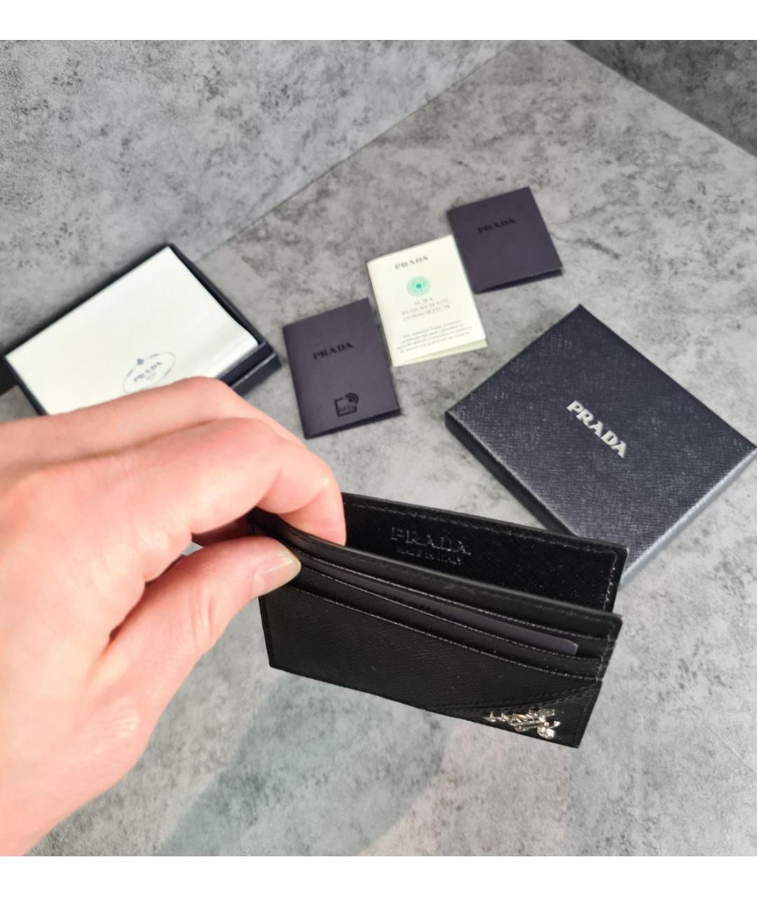 PRADA Черный кожаный кардхолдер, фото 6