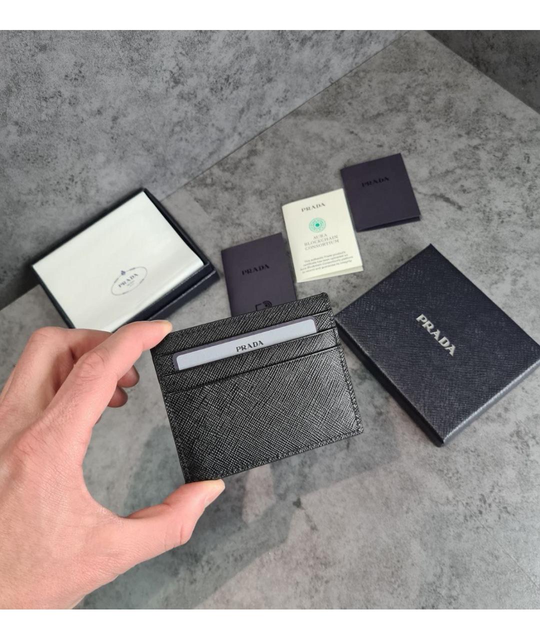 PRADA Черный кожаный кардхолдер, фото 5