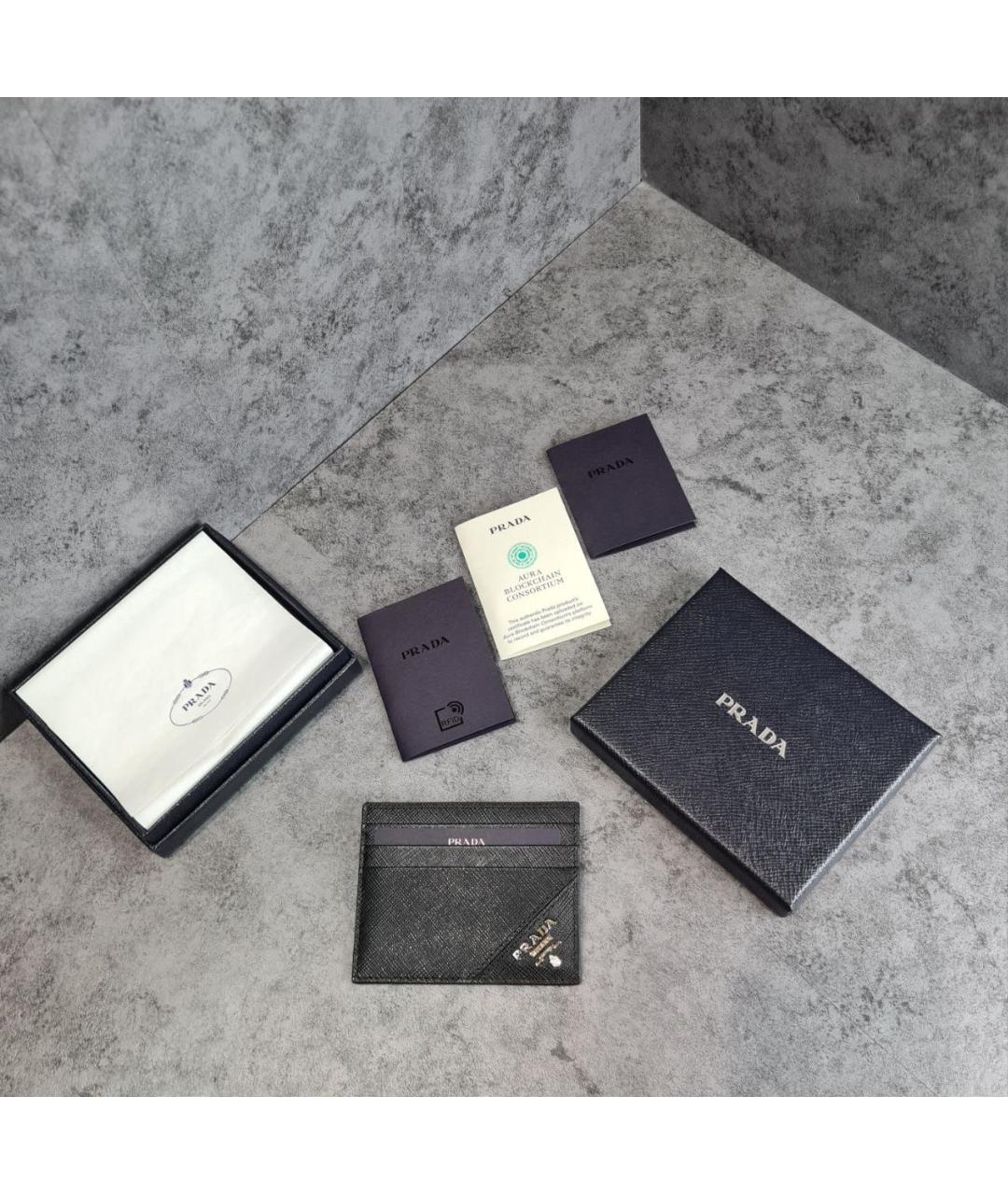 PRADA Черный кожаный кардхолдер, фото 2