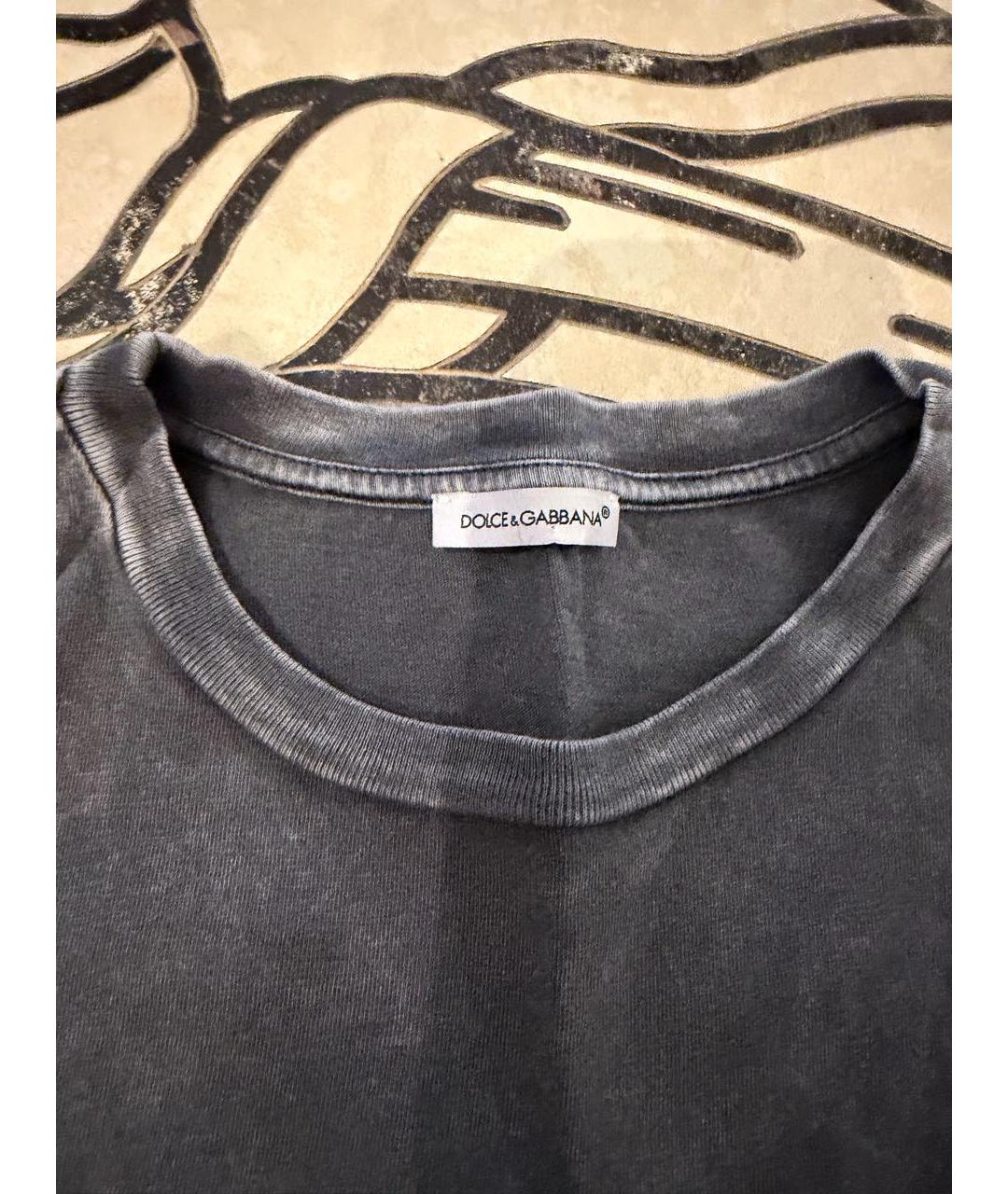 DOLCE&GABBANA Антрацитовая хлопковая детская футболка, фото 3