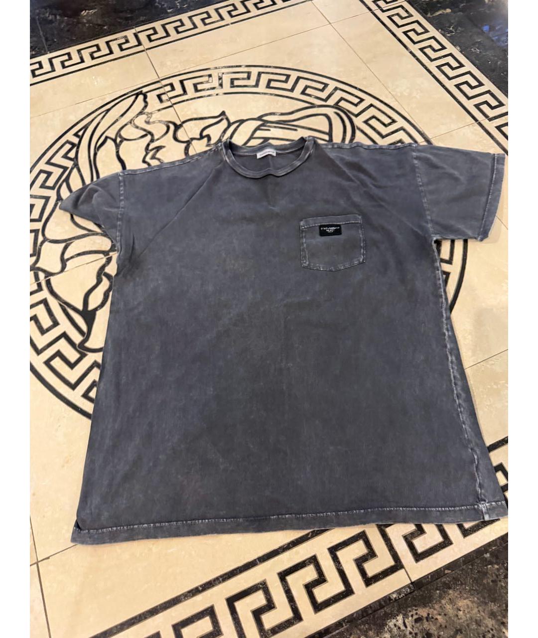 DOLCE&GABBANA Антрацитовая хлопковая детская футболка, фото 4