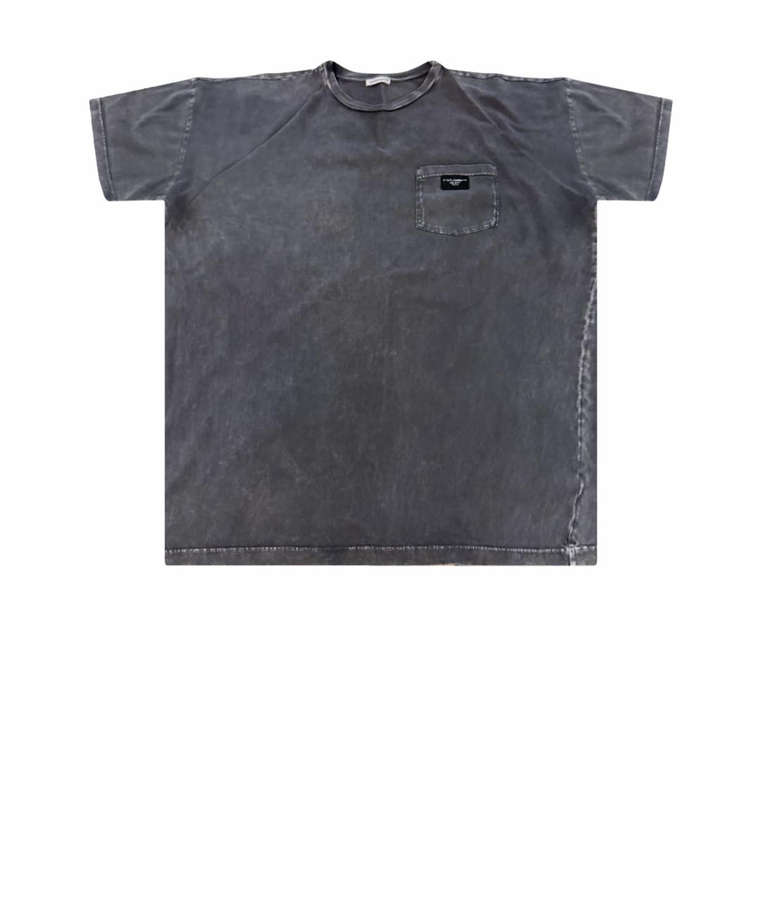 DOLCE&GABBANA Антрацитовая хлопковая детская футболка, фото 1