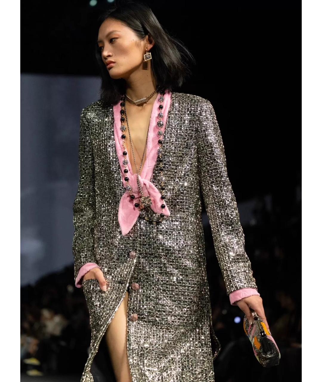 CHANEL Серебряное полиэстеровое пальто, фото 7