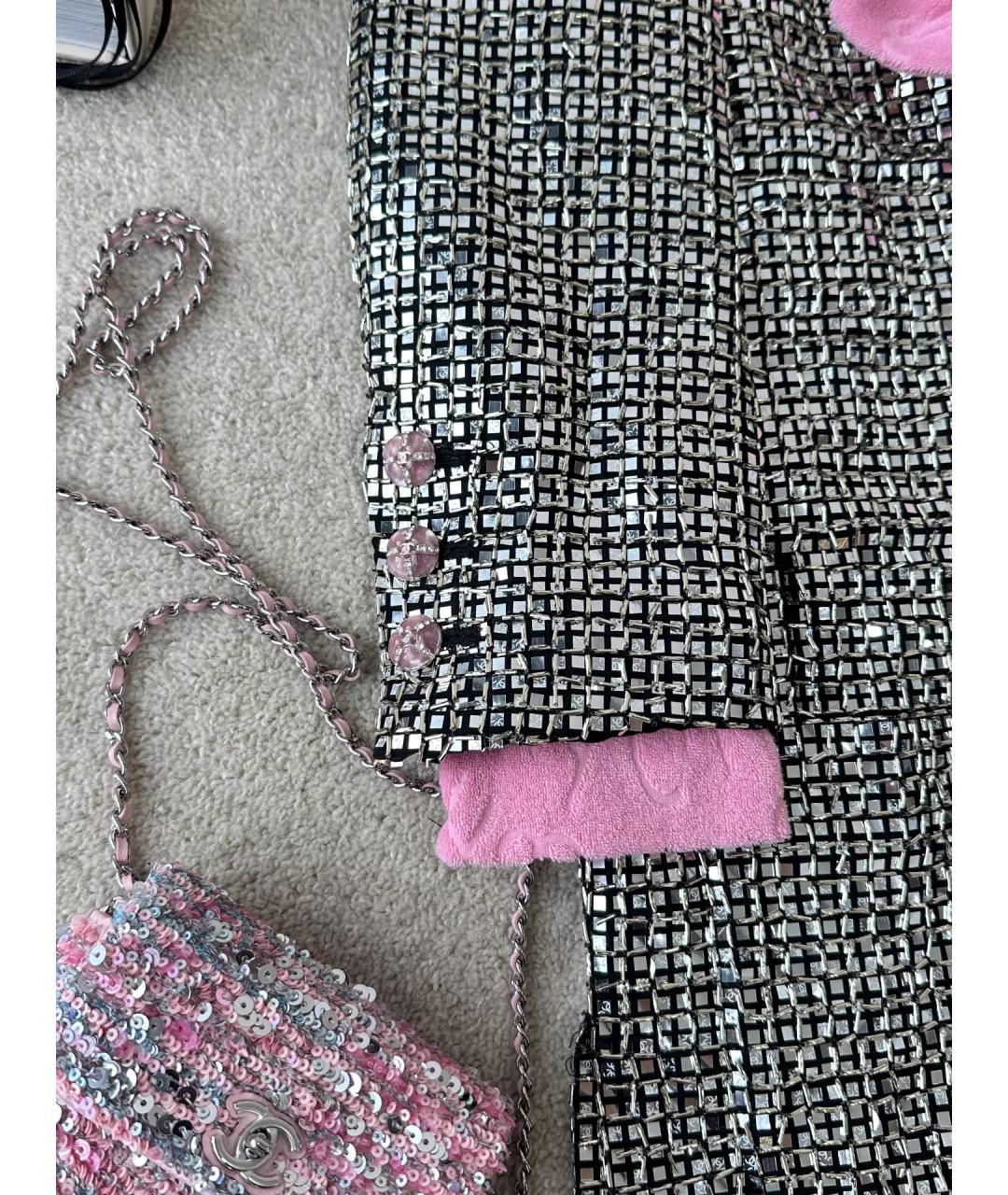 CHANEL Серебряное полиэстеровое пальто, фото 4