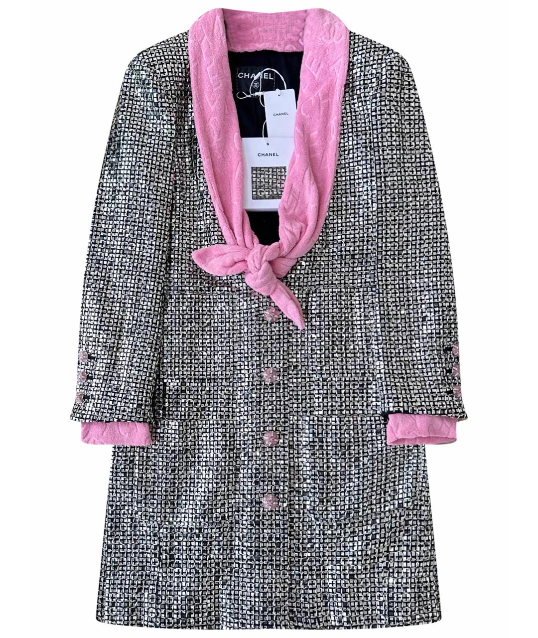 CHANEL Серебряное полиэстеровое пальто, фото 1