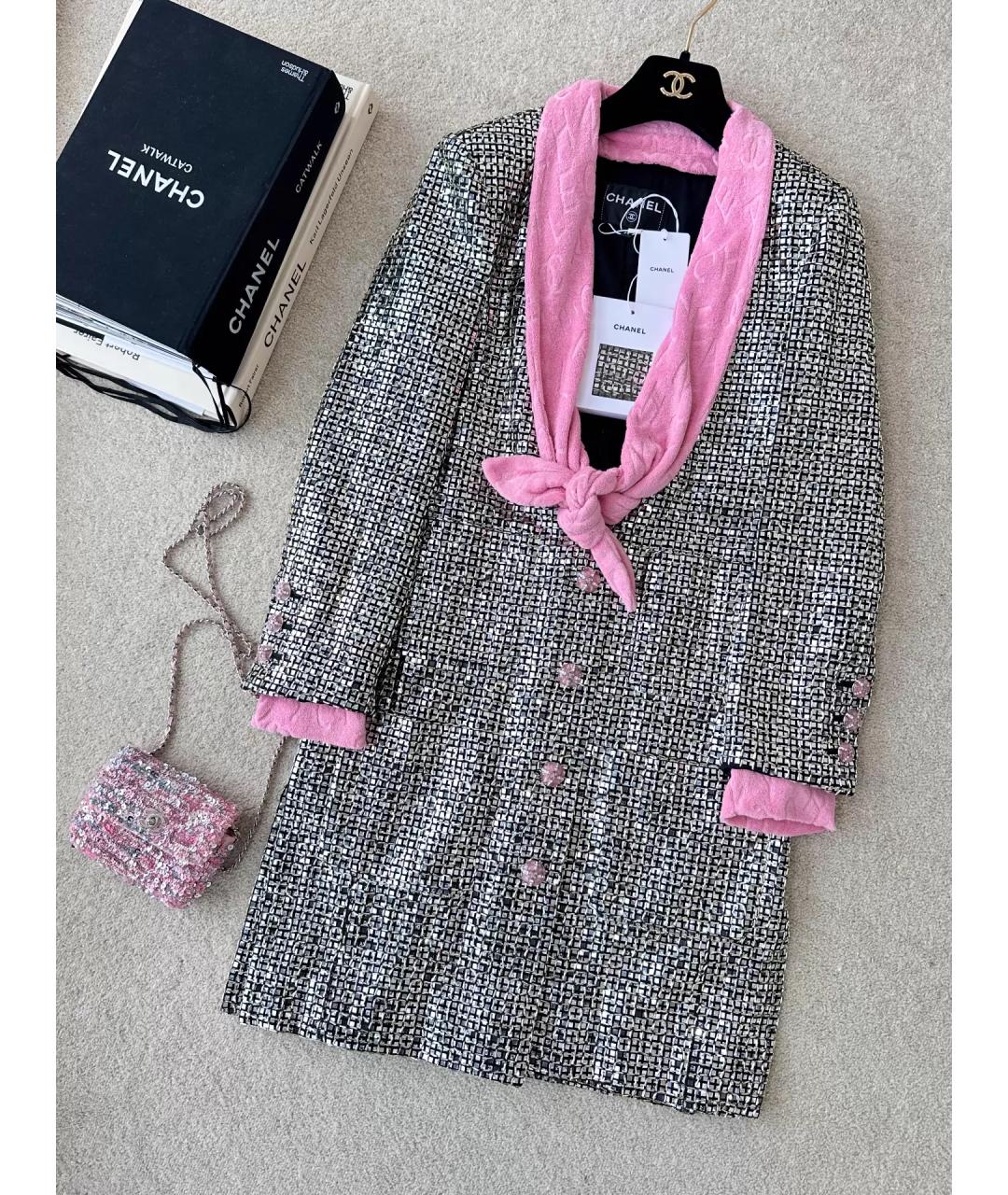 CHANEL Серебряное полиэстеровое пальто, фото 8