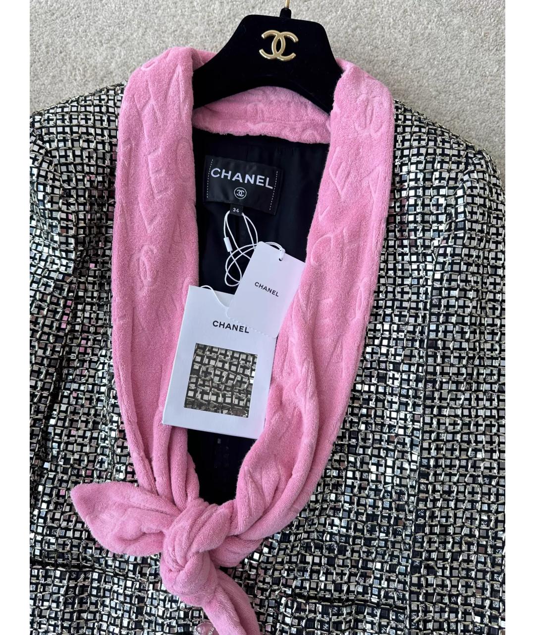 CHANEL Серебряное полиэстеровое пальто, фото 2