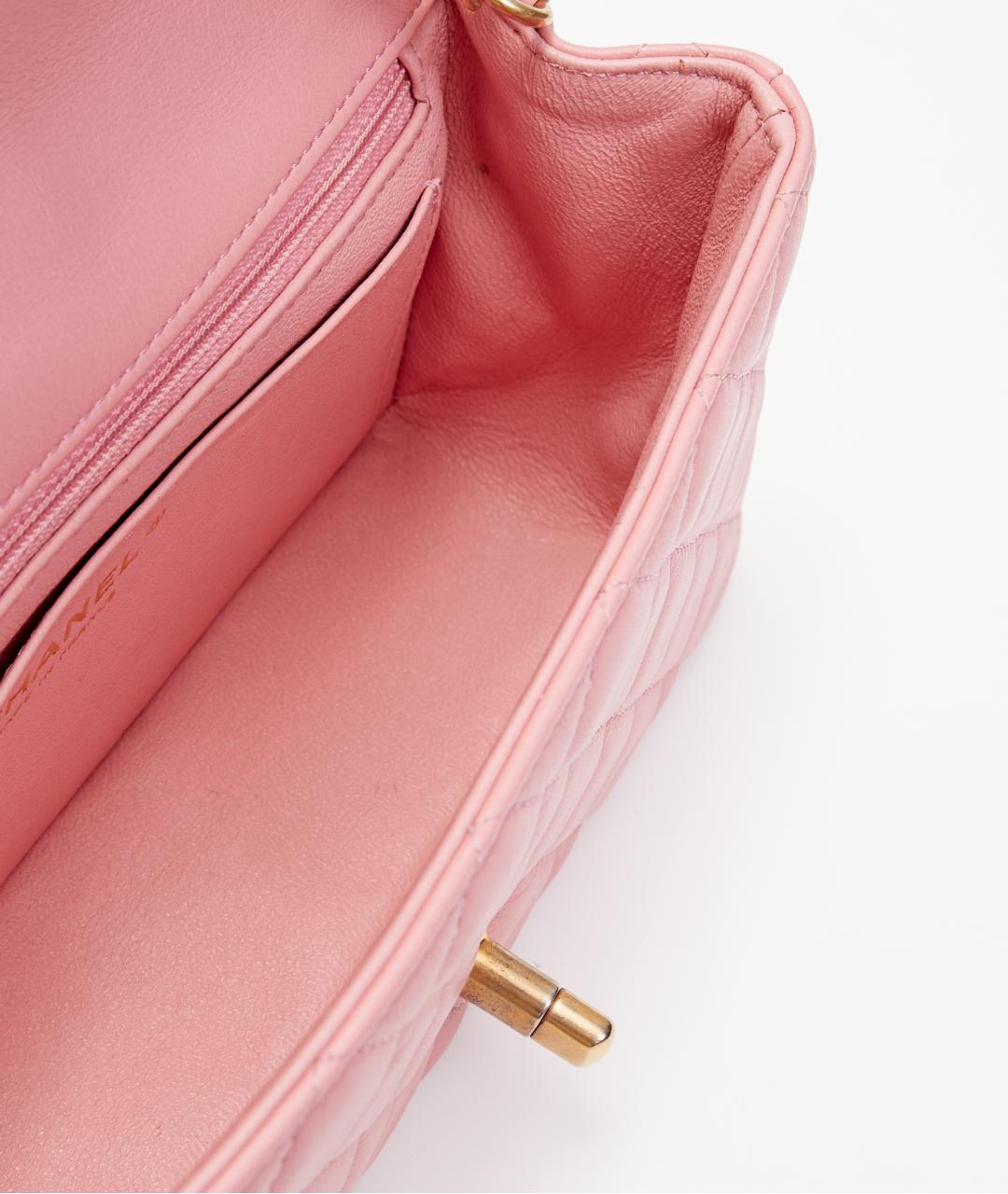 CHANEL Розовая кожаная сумка через плечо, фото 6