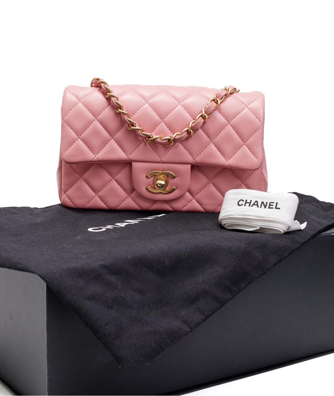 CHANEL Розовая кожаная сумка через плечо, фото 8