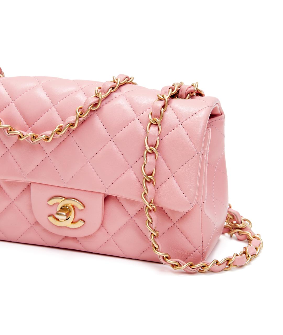 CHANEL Розовая кожаная сумка через плечо, фото 7