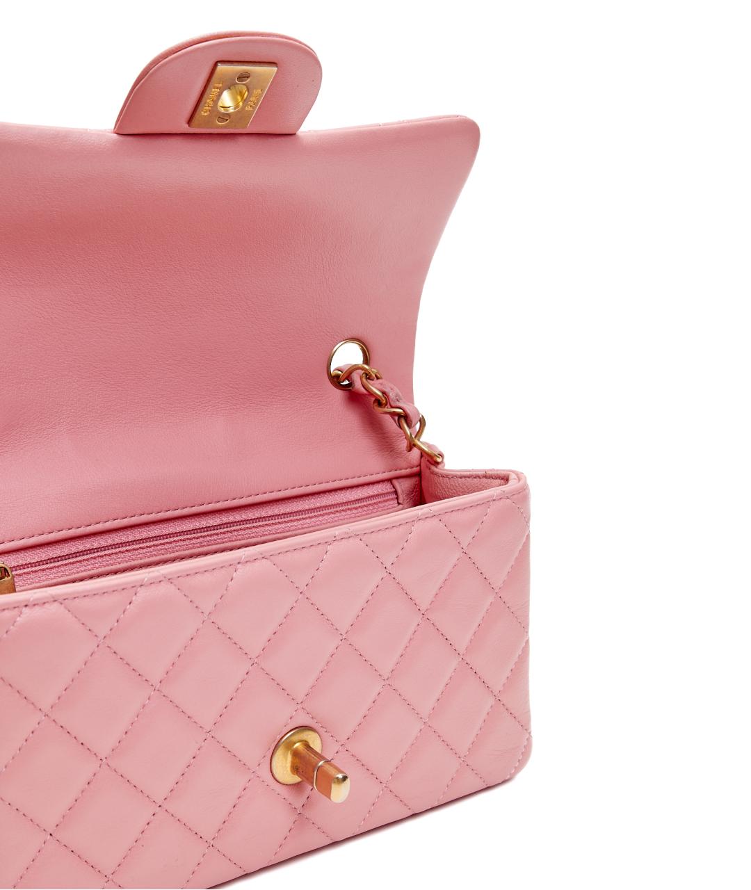 CHANEL Розовая кожаная сумка через плечо, фото 5