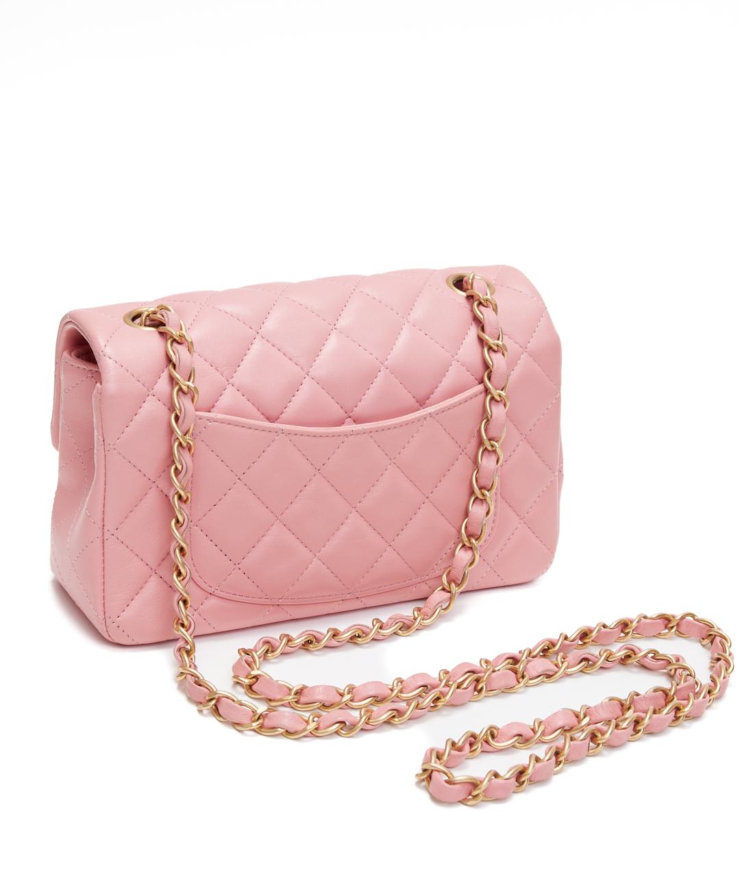 CHANEL Розовая кожаная сумка через плечо, фото 4
