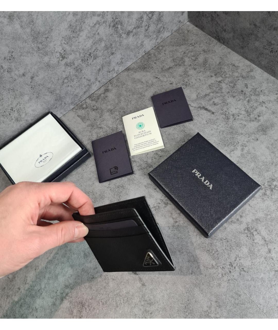 PRADA Черный кожаный кардхолдер, фото 5