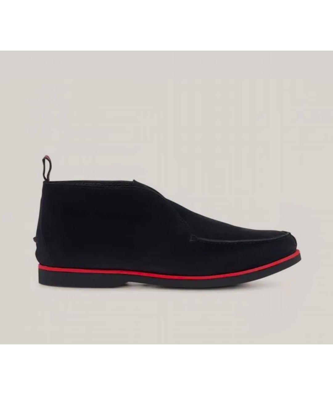 KITON Черные замшевые низкие ботинки, фото 5