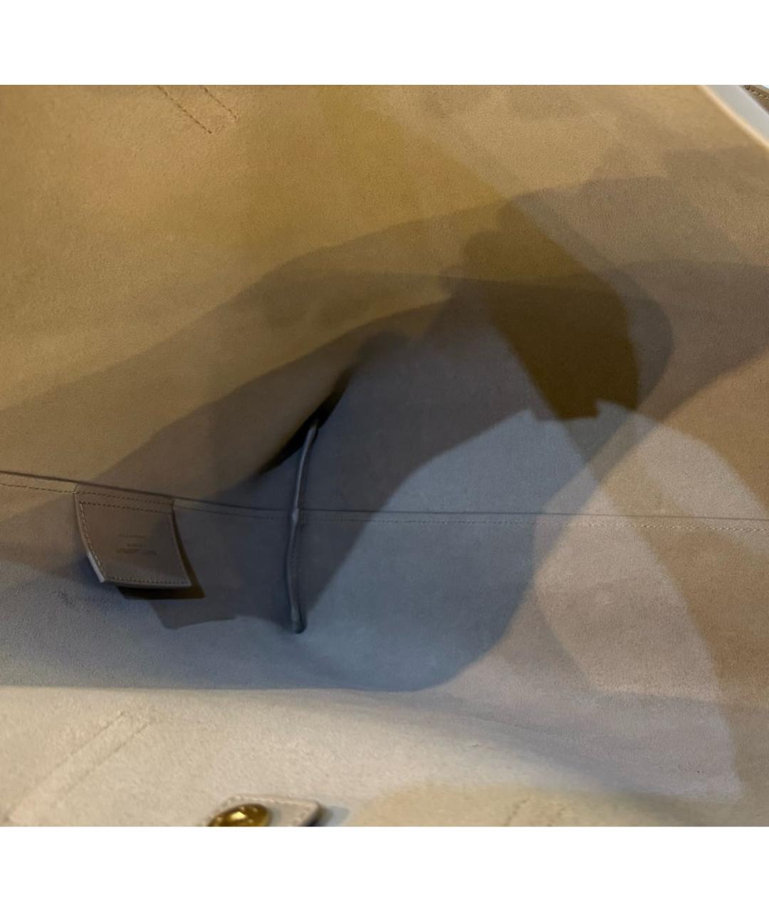 SAINT LAURENT Бежевая кожаная сумка тоут, фото 4