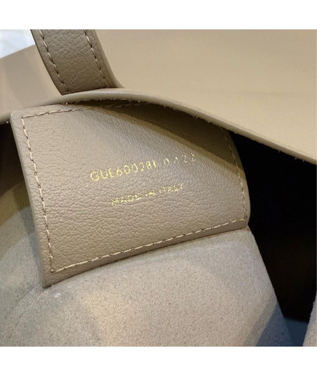 SAINT LAURENT Бежевая кожаная сумка тоут, фото 7