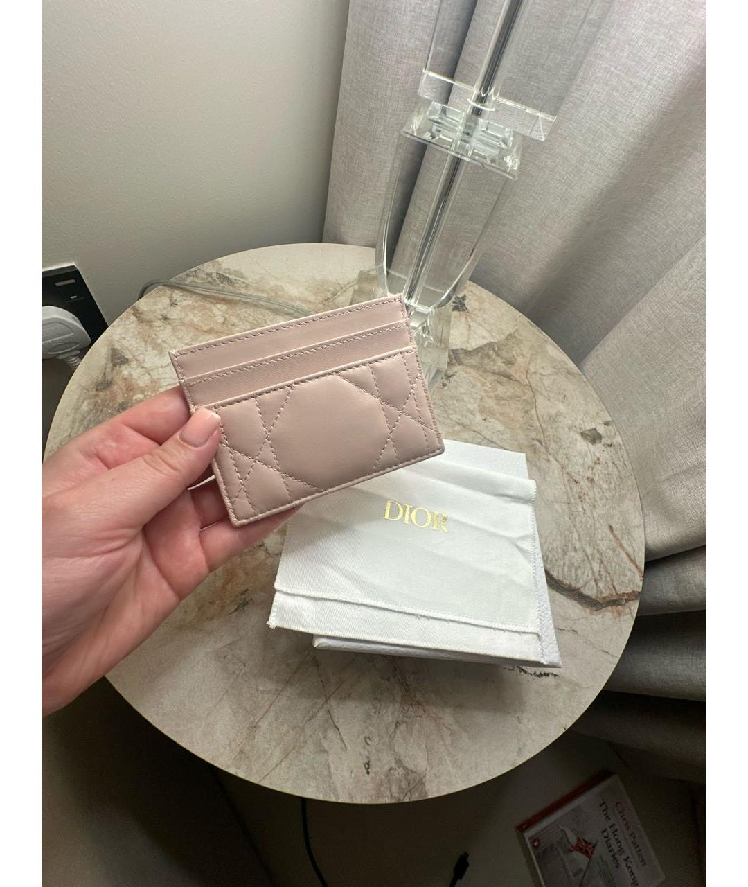 CHRISTIAN DIOR Розовый кожаный кардхолдер, фото 4