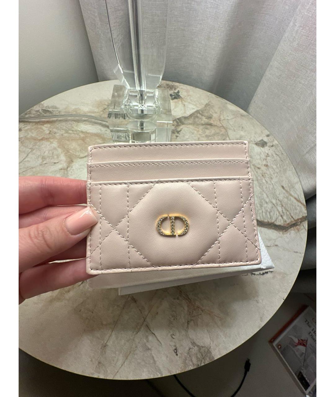 CHRISTIAN DIOR Розовый кожаный кардхолдер, фото 3