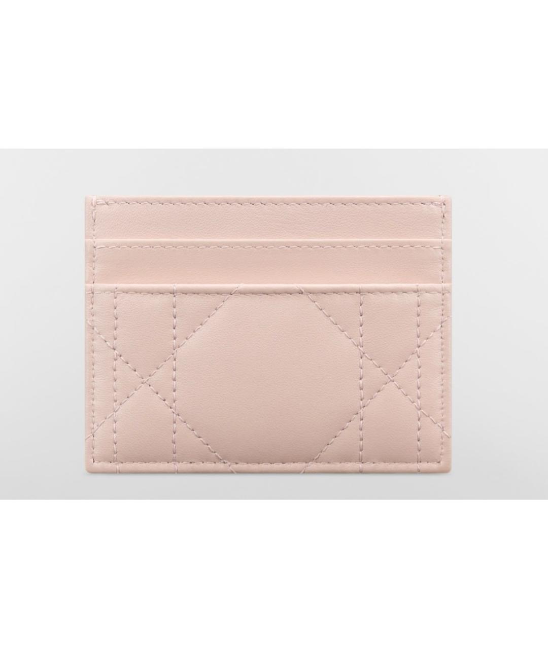 CHRISTIAN DIOR Розовый кожаный кардхолдер, фото 2