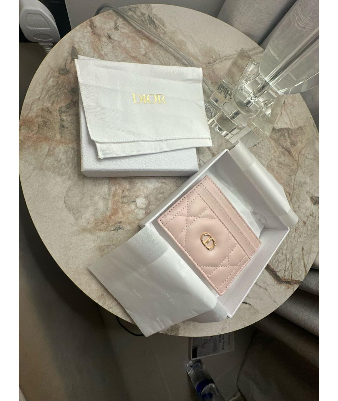CHRISTIAN DIOR Розовый кожаный кардхолдер, фото 5