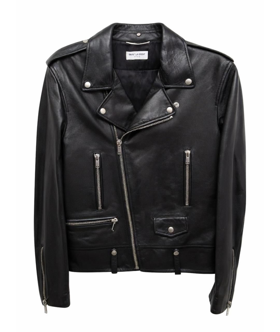 SAINT LAURENT Черная кожаная куртка, фото 1