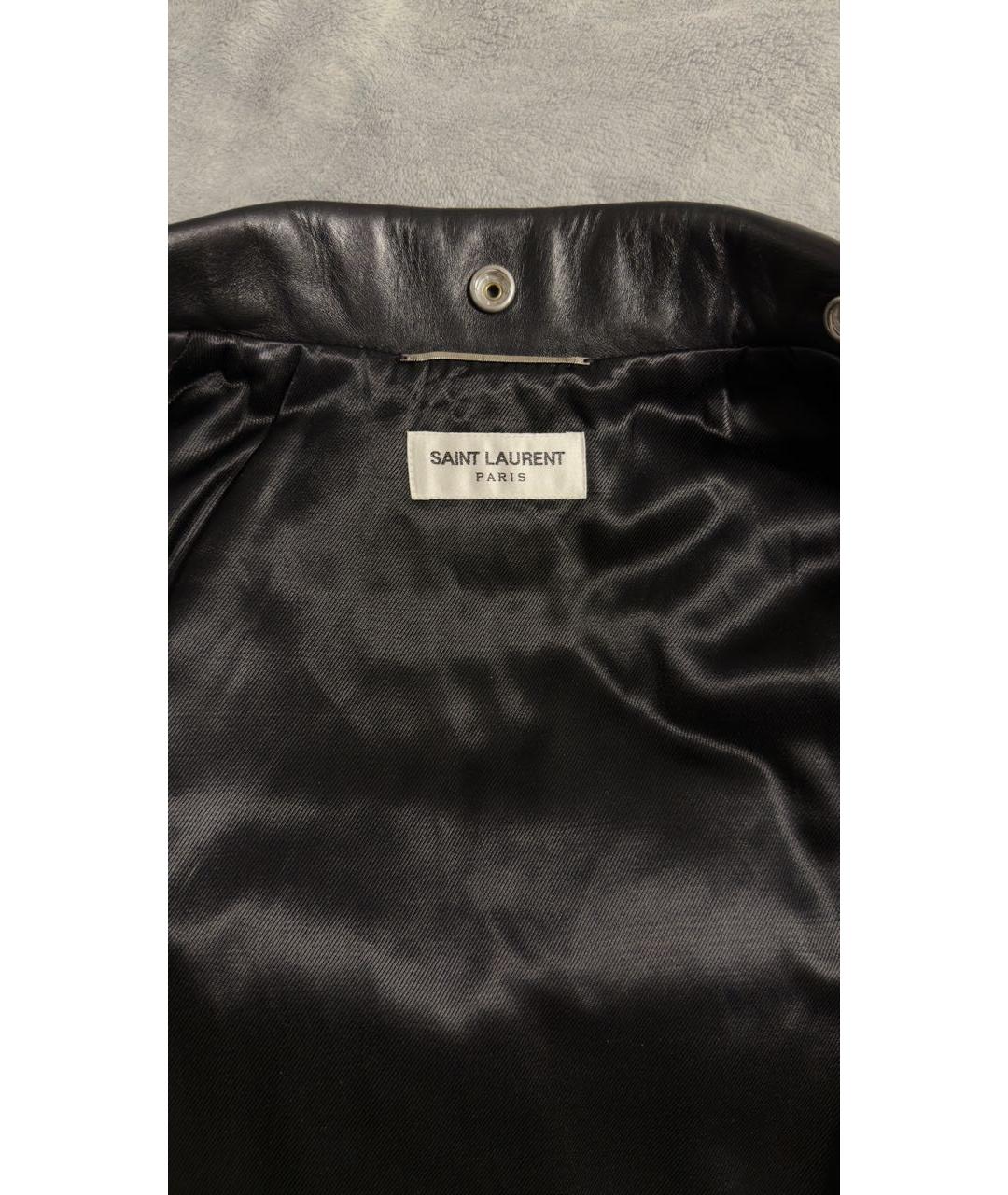 SAINT LAURENT Черная кожаная куртка, фото 3