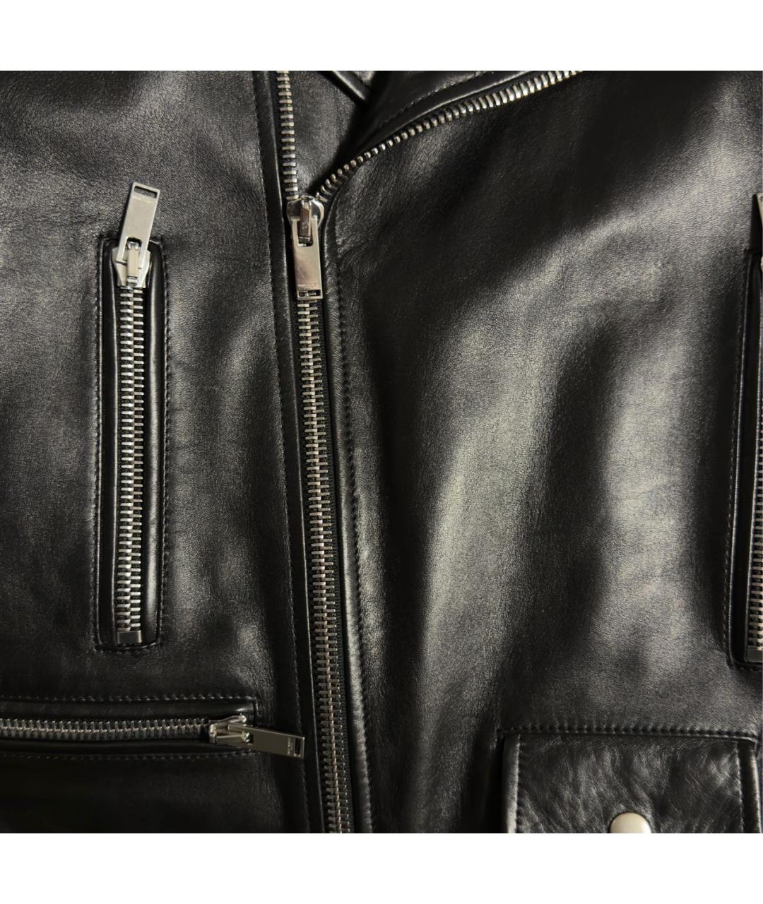 SAINT LAURENT Черная кожаная куртка, фото 4