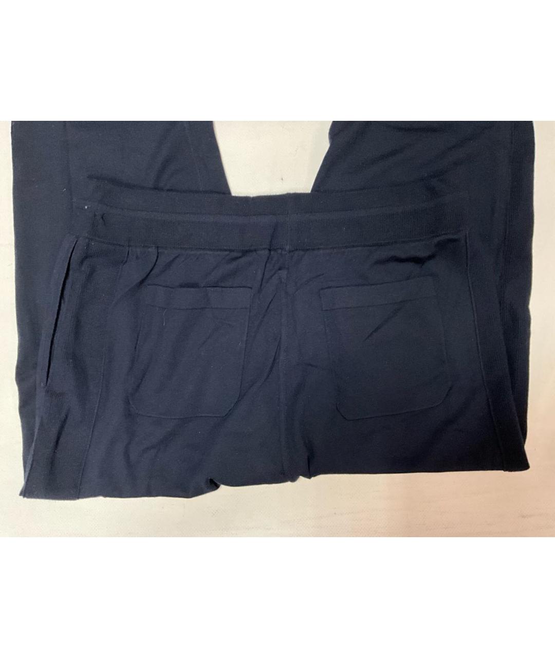 LORO PIANA Синие шерстяные повседневные брюки, фото 5