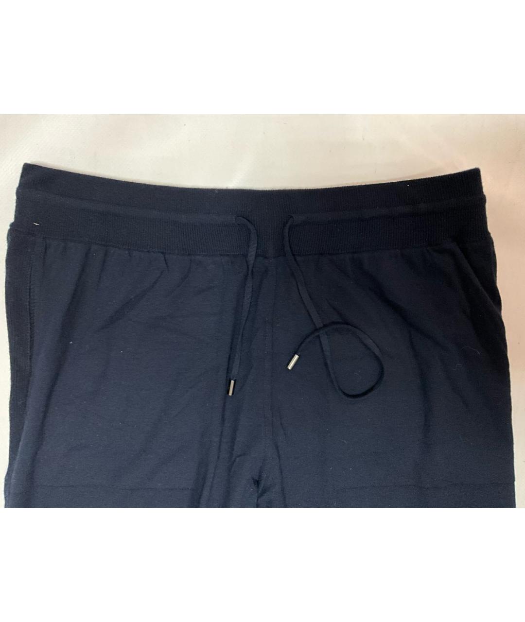 LORO PIANA Синие шерстяные повседневные брюки, фото 3